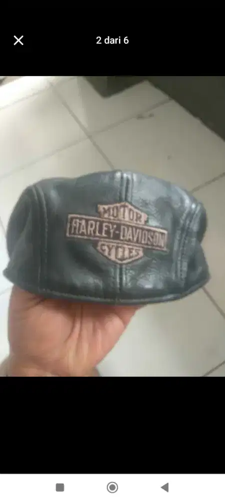 Topi kulit vintage Harley Davidson cap Made in usa