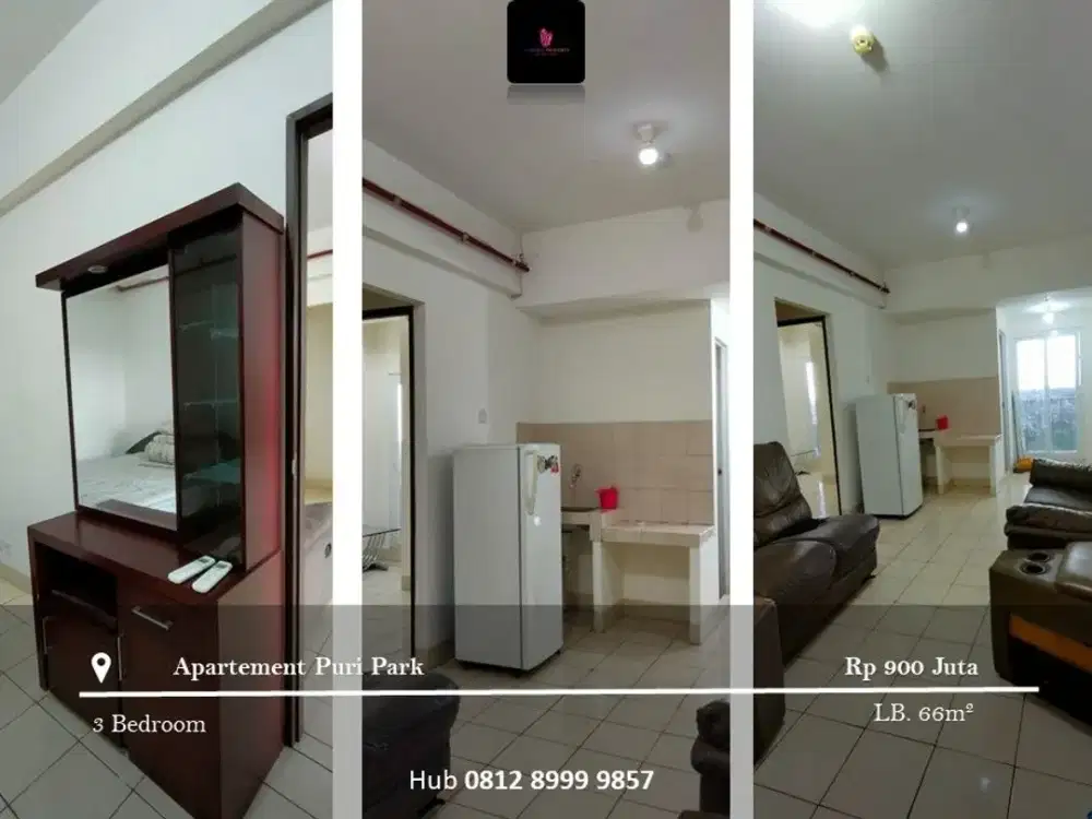 Dijual Apartemetn Puri Park Low Floor 3BR Semi Furnished