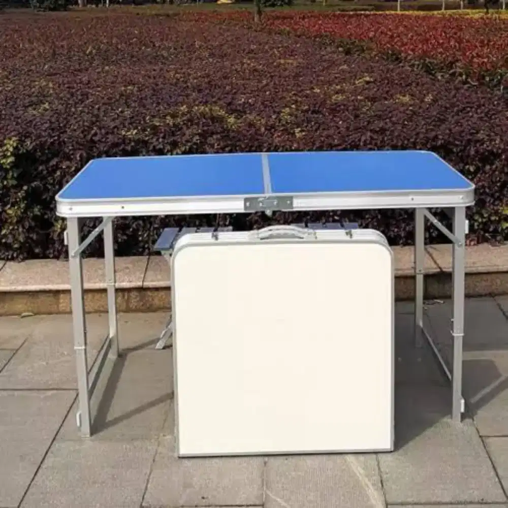 Meja jualan lipat warna biru