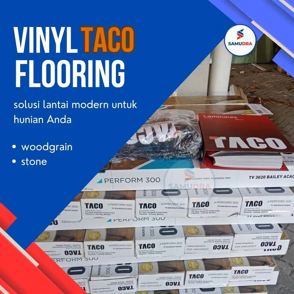menyediakan VInyl lantai taco tebal 3mm motif woodgrain