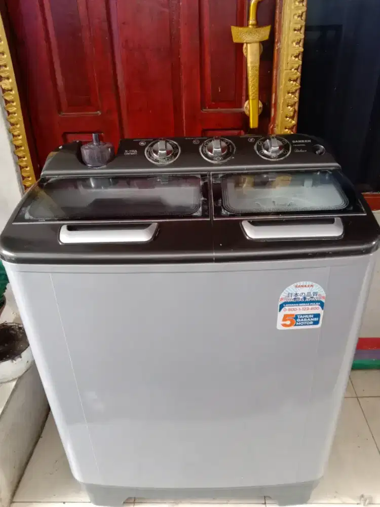 jual mesin cuci 2 tabung sanken 11kg  siap pakai no minus original