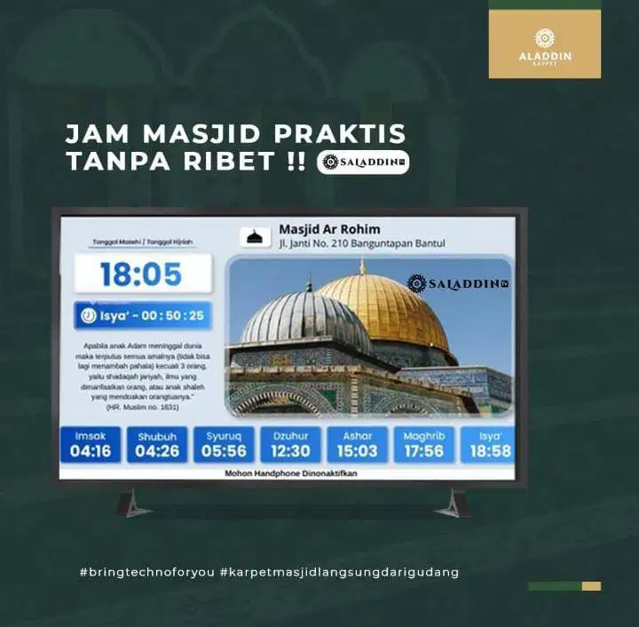 JAM MASJID DIGITAL CANGGIH, MULAI 2 JUTAAN!