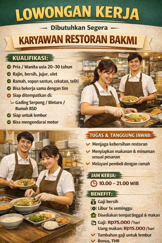 Karyawan restoran bakmi