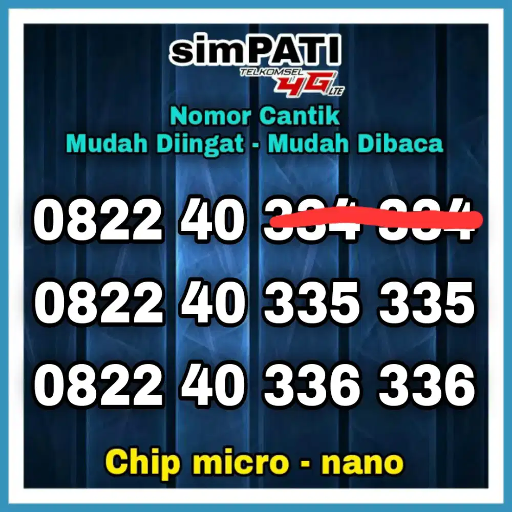 Nomor Cantik Simpati Prabayar Kartu Perdana Telkomsel