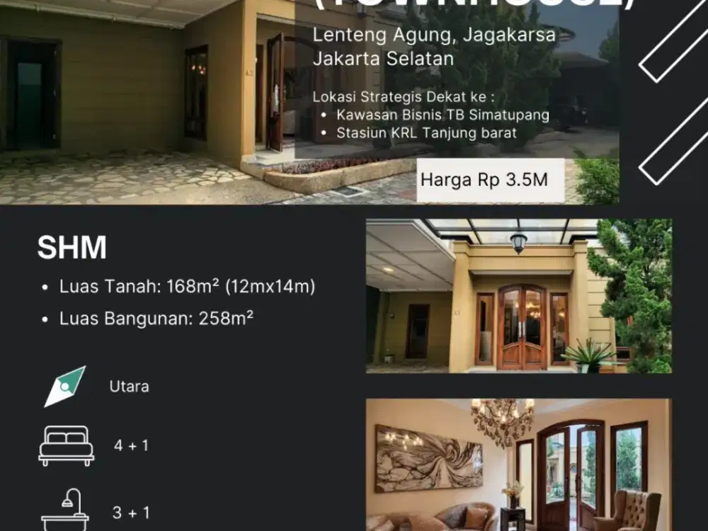 Rumah Siap Huni 258m Furnished, Lenteng Agung Dekat TB Simatupang, Jakarta Selatan
