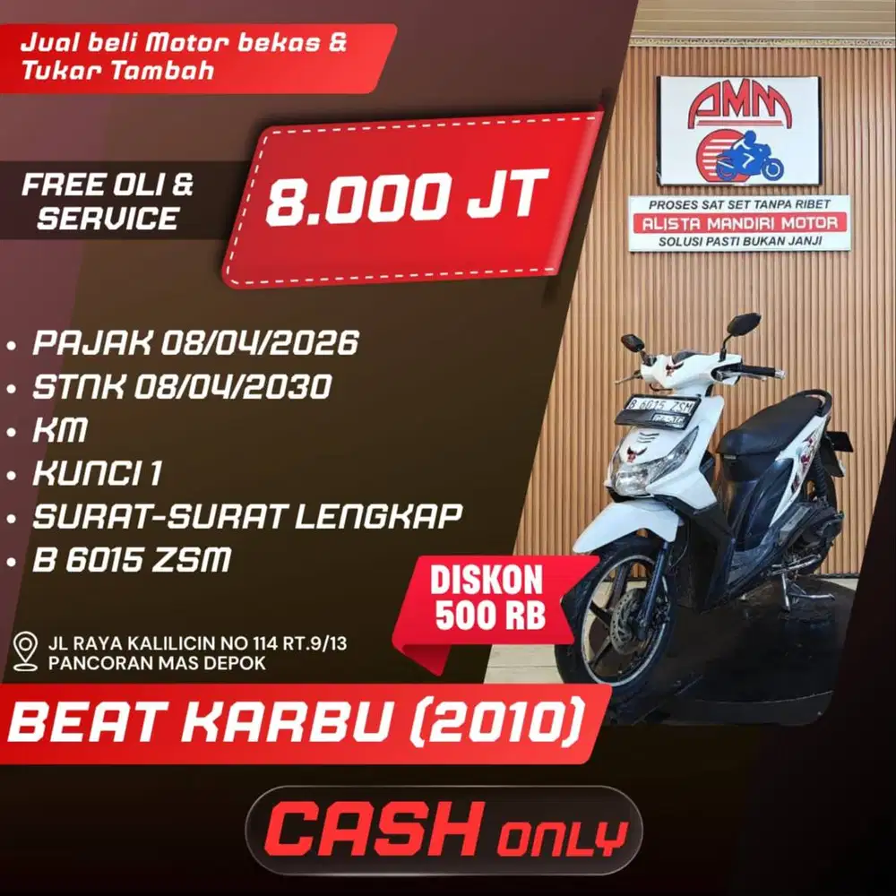 BEAT KARBU 2010 PAJAK HIDUP CC 0% KREDIVO TOKPED SPAYLATER INDODANA
