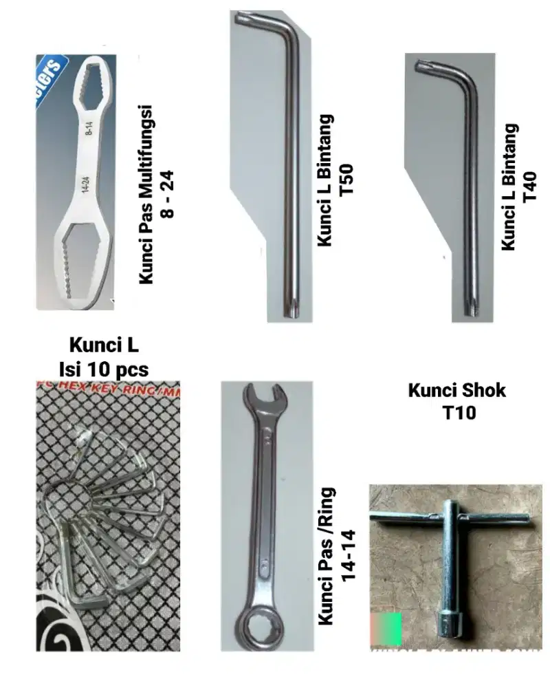 Kunci L Bintang T50/T40/KunciUniversal/Kunci14/KunciSok T10/Kunci L10p