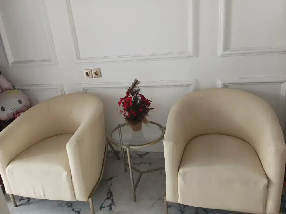 DIJUAL SET SOFA MEJA KACA ESTETIK