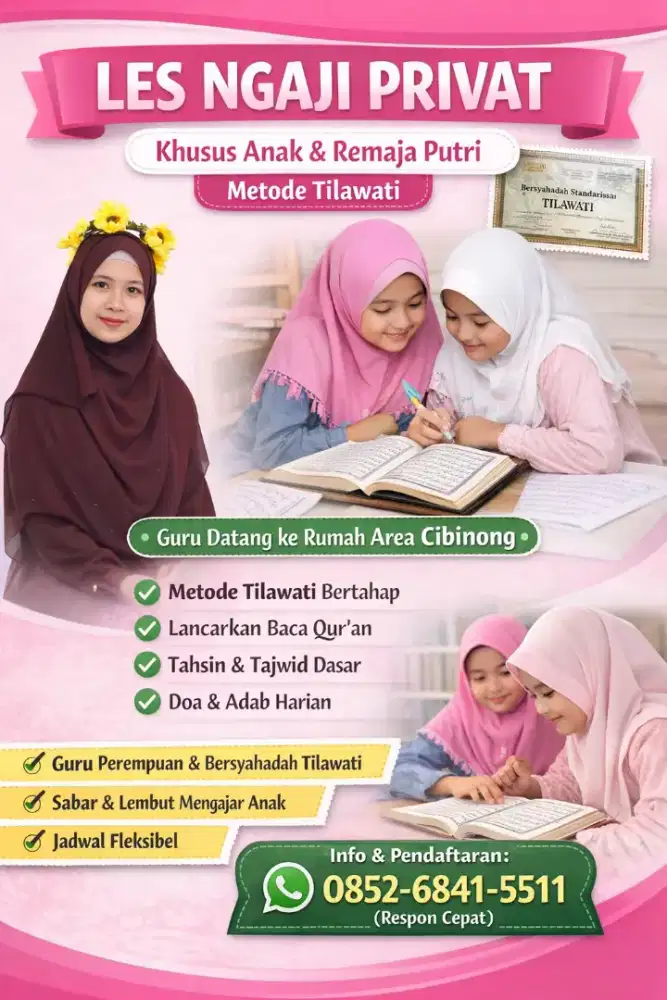 Guru Ngaji Privat Anak & Remaja Putri – Tilawati | Cibinong