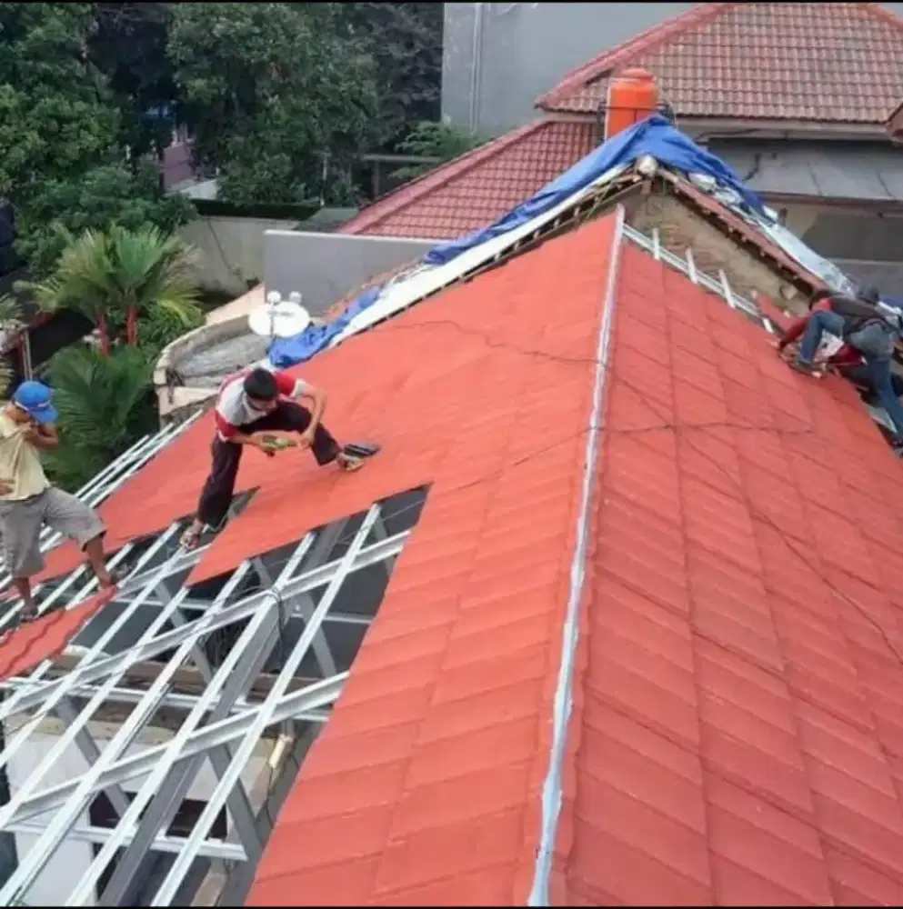 Rangka atap baja ringan terpasang