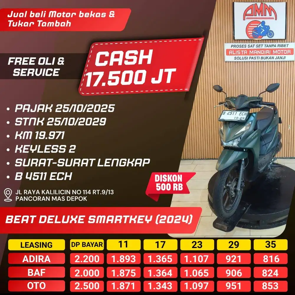 BEAT DELUXE SMARTKEY TH 2024 BISA CASH/KREDIT/TT/BAYAR VIA CC/PAYLATER