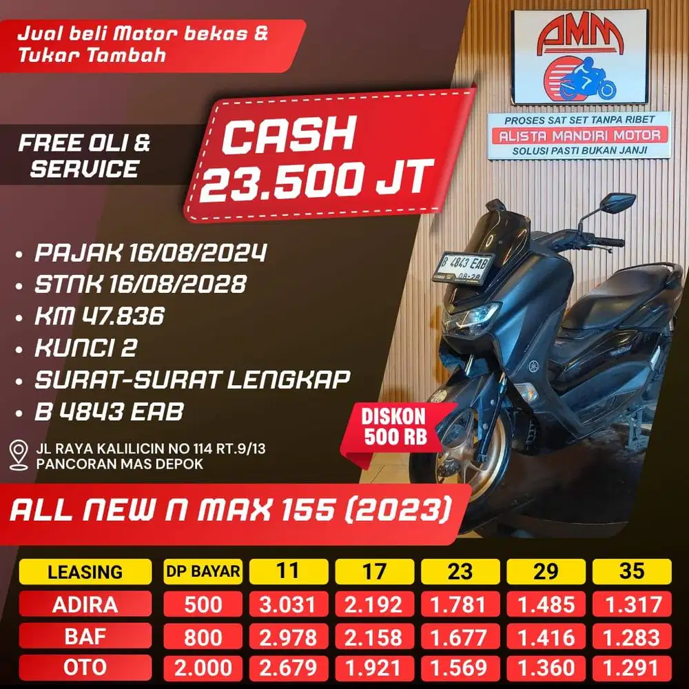 DP 500 ALL NEW N MAX 155 TH 2023 BISA CASH/TT/PAKAI PAYLATER / CC