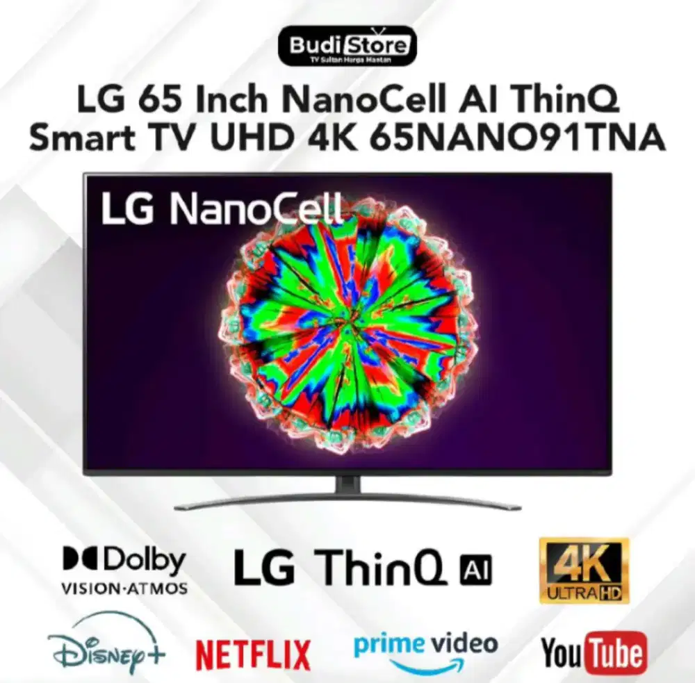LG 65 Inch NanoCell NANO91 4K UHD Smart TV AI ThinQ 65NANO91TNA
