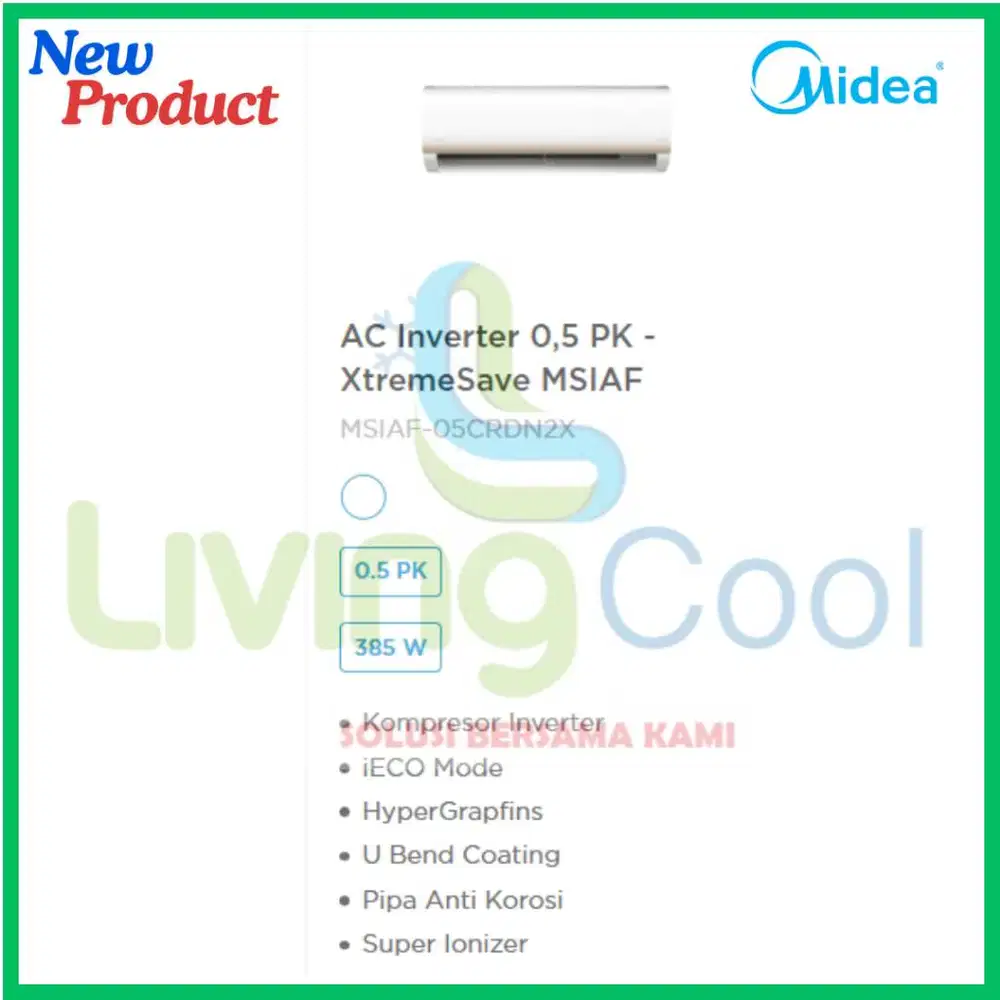 MIDEA AC Standard 1/2 pk MSAF05CRN Free Kirim Cikampek Karawang