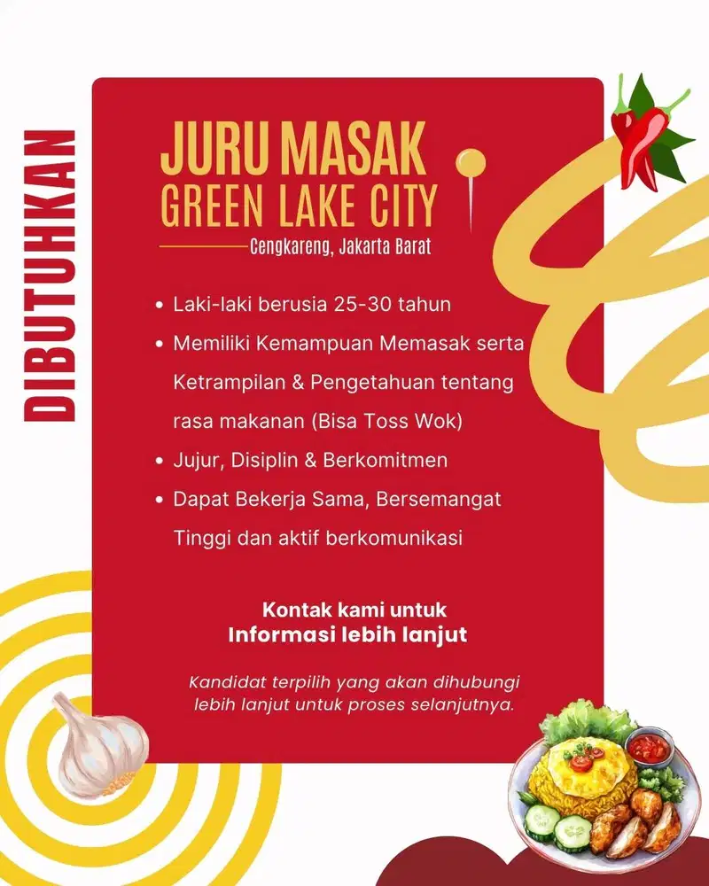 Dibutuhkan Juru Masak