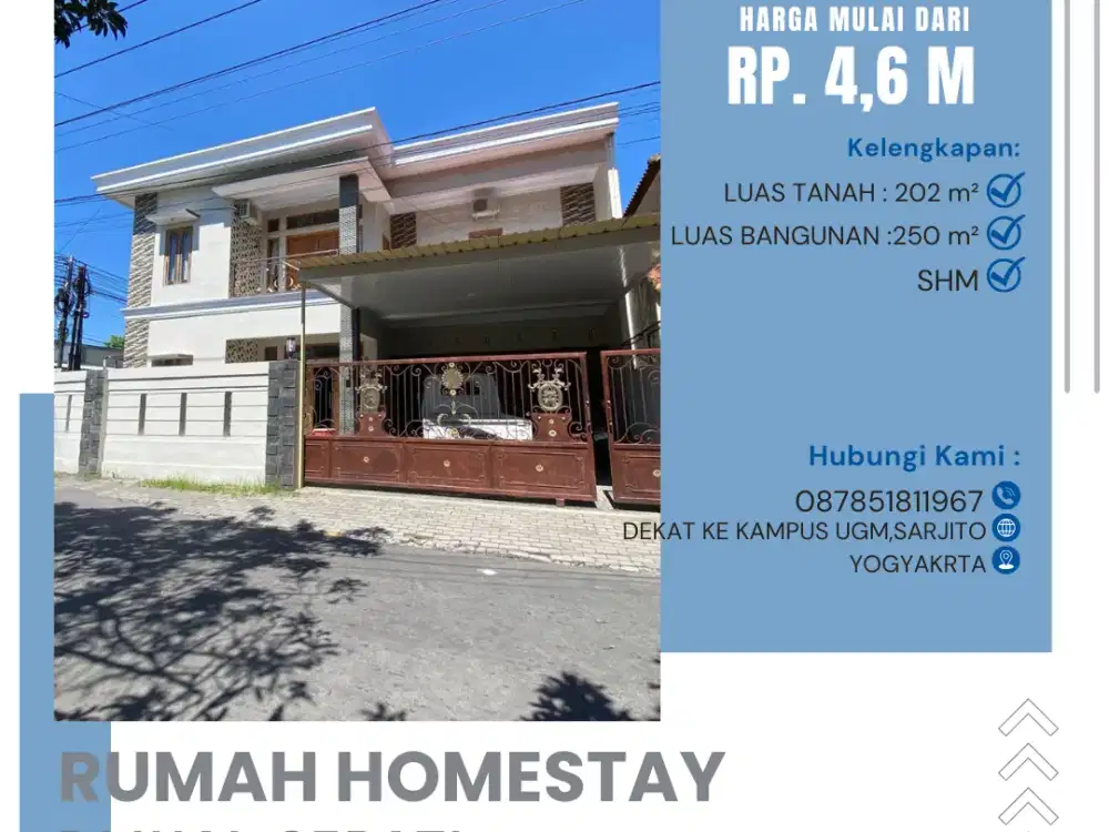 Dijual Rumah Homestay Kawasan Premium Sekitar Hotel Alana Yogyakarta