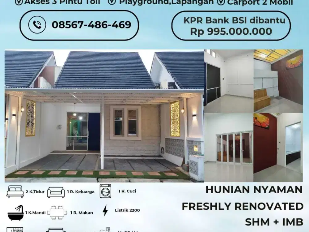 Rumah Dijual di Gunung Putri Dekat Kota Wisata Cibubur Tol Jatiasih