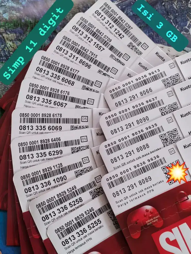 NOMOR  SIMPATI 11 DIGIT ISI 3 GB KUOTA NASIONAL BERLAKU SATU BULAN.