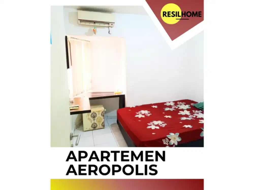 sewa bulanan apartemen Aeropolis Neglasari Tangerang Banten seberang bandara Soekarno-Hatta studio full furniture aeropolis residence 2 ar2 furnished lengkap termurah