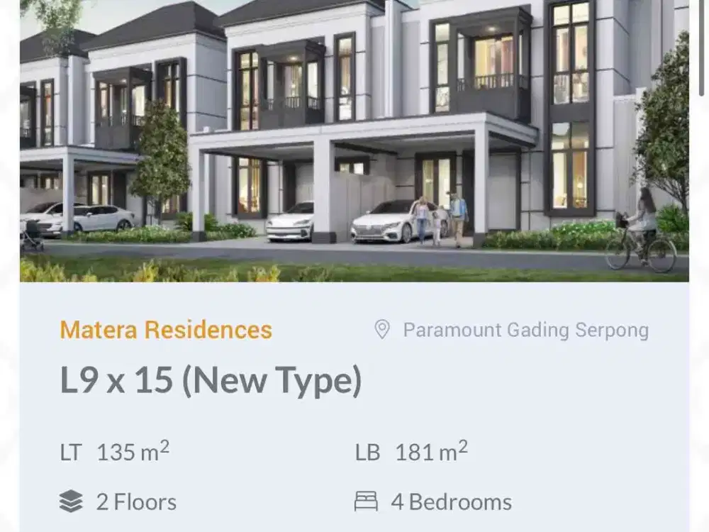 RUMAH MATERA RESIDENCE TYPE 9x15 SIAP HUNI