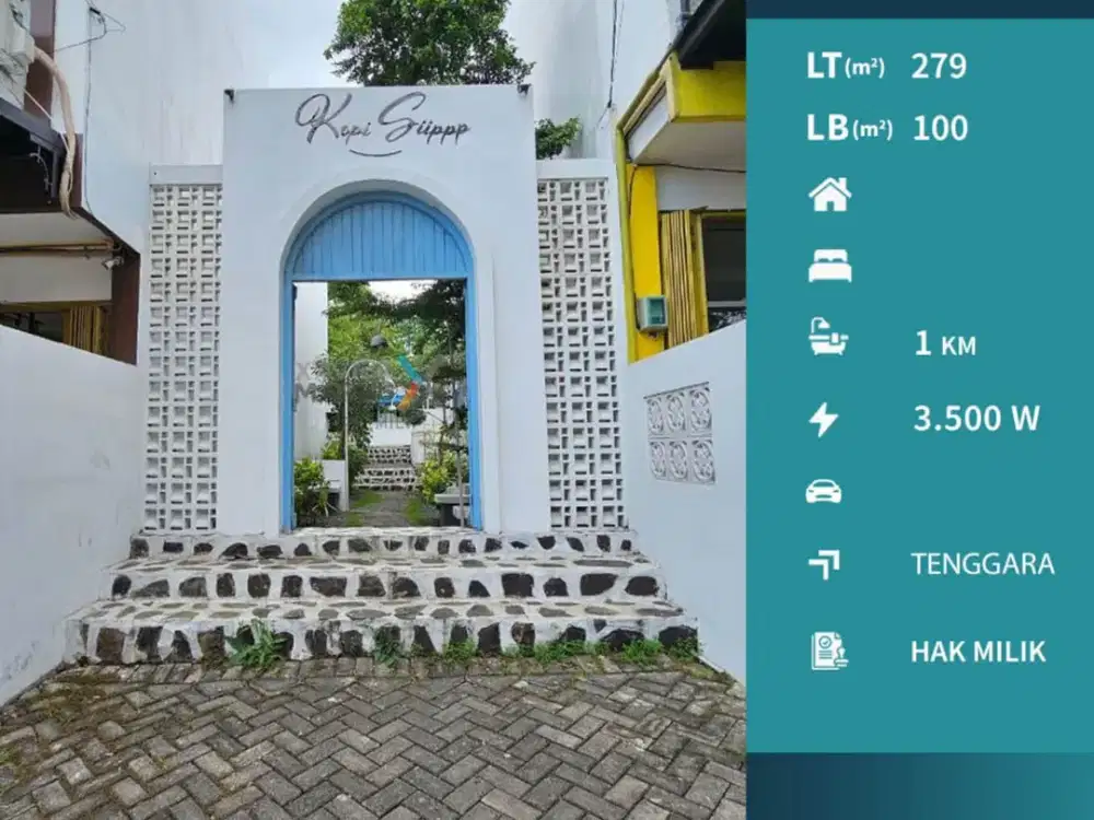 Dijual Ruang Usaha Furnish Dekat Pusat Kuliner di Pandanwangi Malang