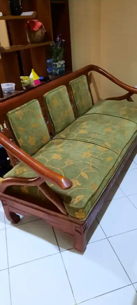 Kursi antique Kayu fabric Hijau
