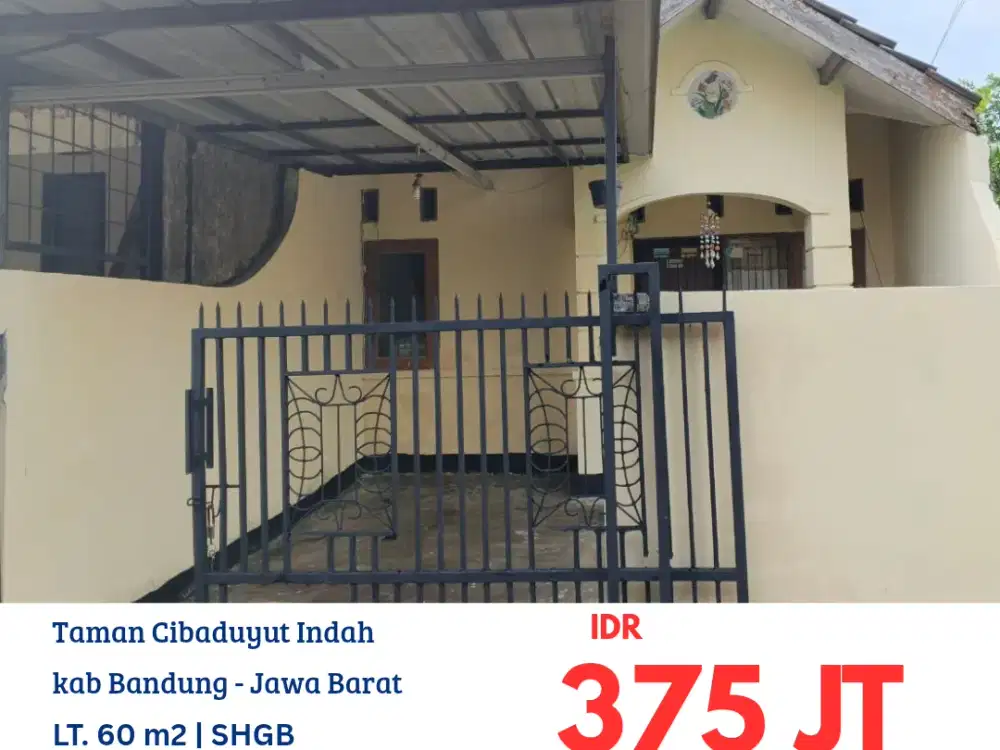 HFN0343 rumah kuldesak di taman cibaduyut indah, bandung, Jawa barat