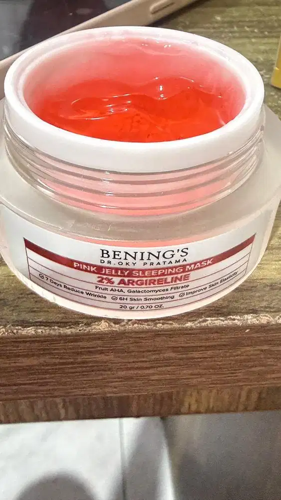 Pink Jelly Slepping Mask dari Benings (dr.oky)
