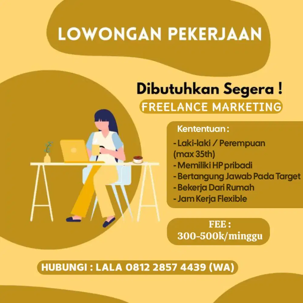 Telemarking bisa kerja pakai laptop/ hp (bukan pialang)
