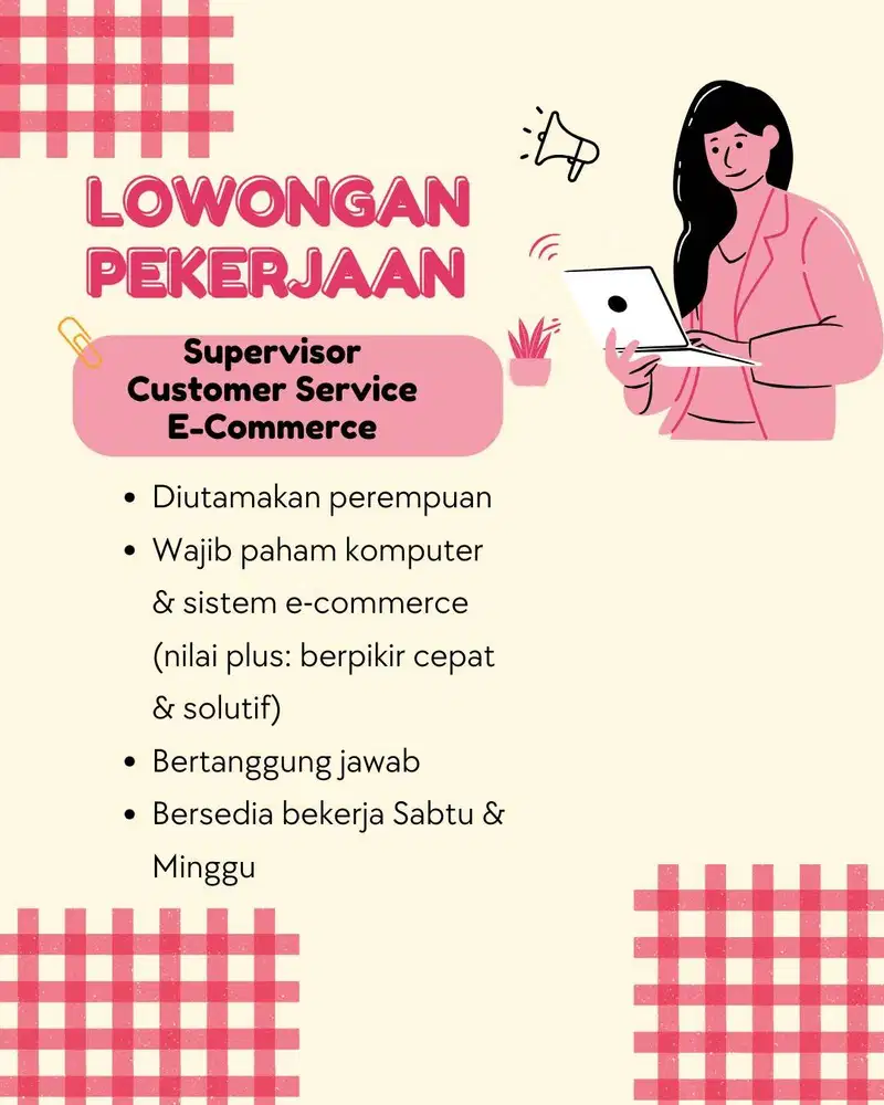 Lowongan Supervisor Customer Service E-Commerce