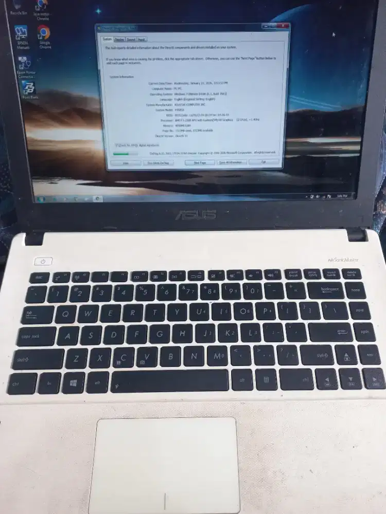 Laptop assus x452 e ram 4gb