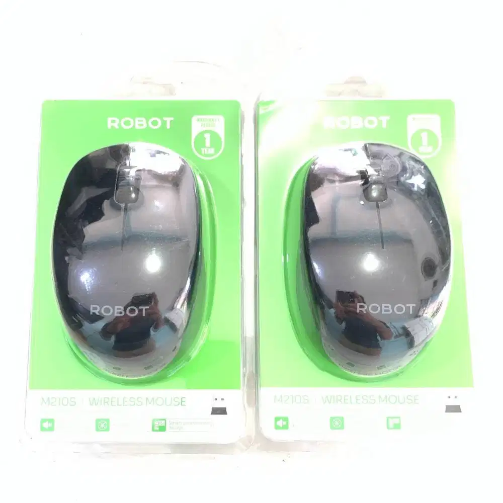 N E W  Mouse Wireless -BONUS BATTERY- ROBOT M210s Silent Click Garansi