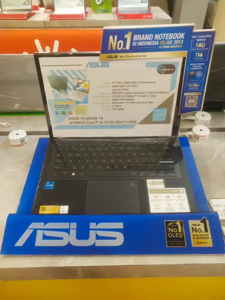 Laptop Asus Vivobook 14 A1404VA i3, Bisa cicilan pakai Homecredit