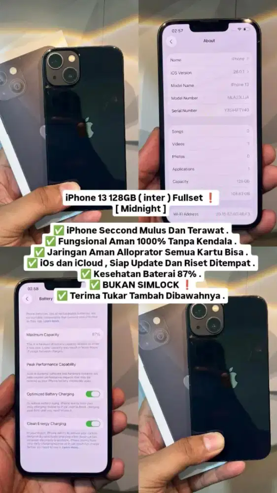 Iphone 13 128Gb Ex Internasional