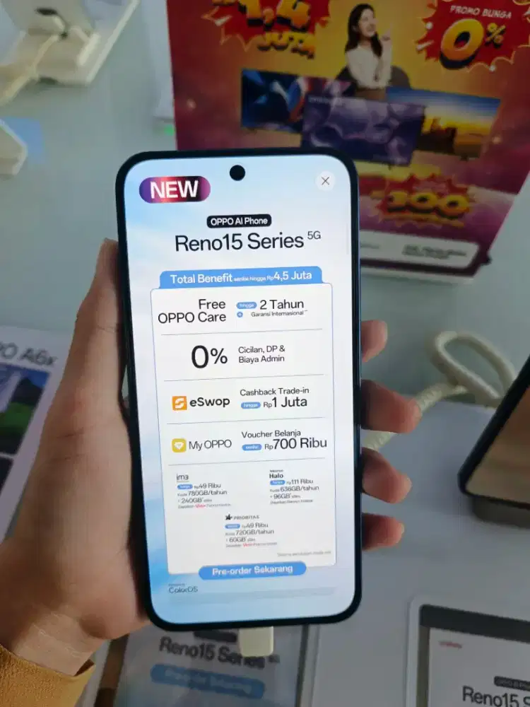 Promo Oppo reno 15 bisa tebus 49k indosat 600gb setahun