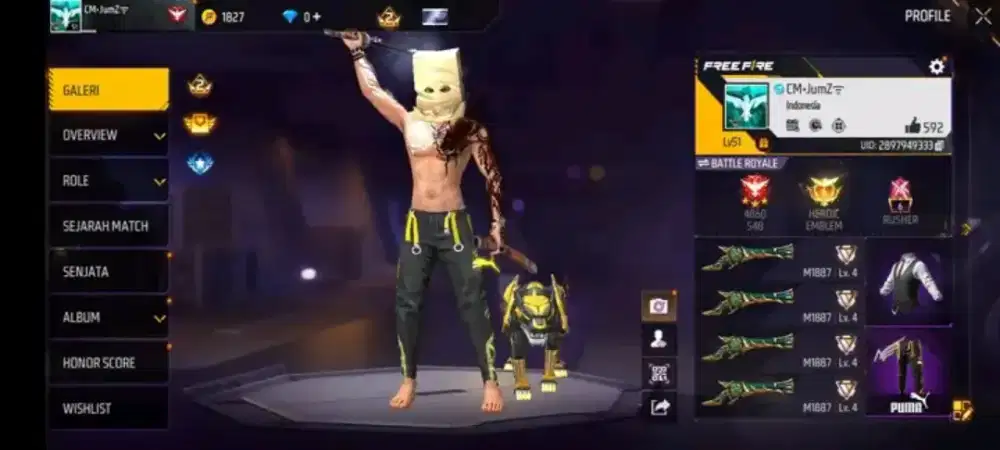 Dijual Akun ff data aman