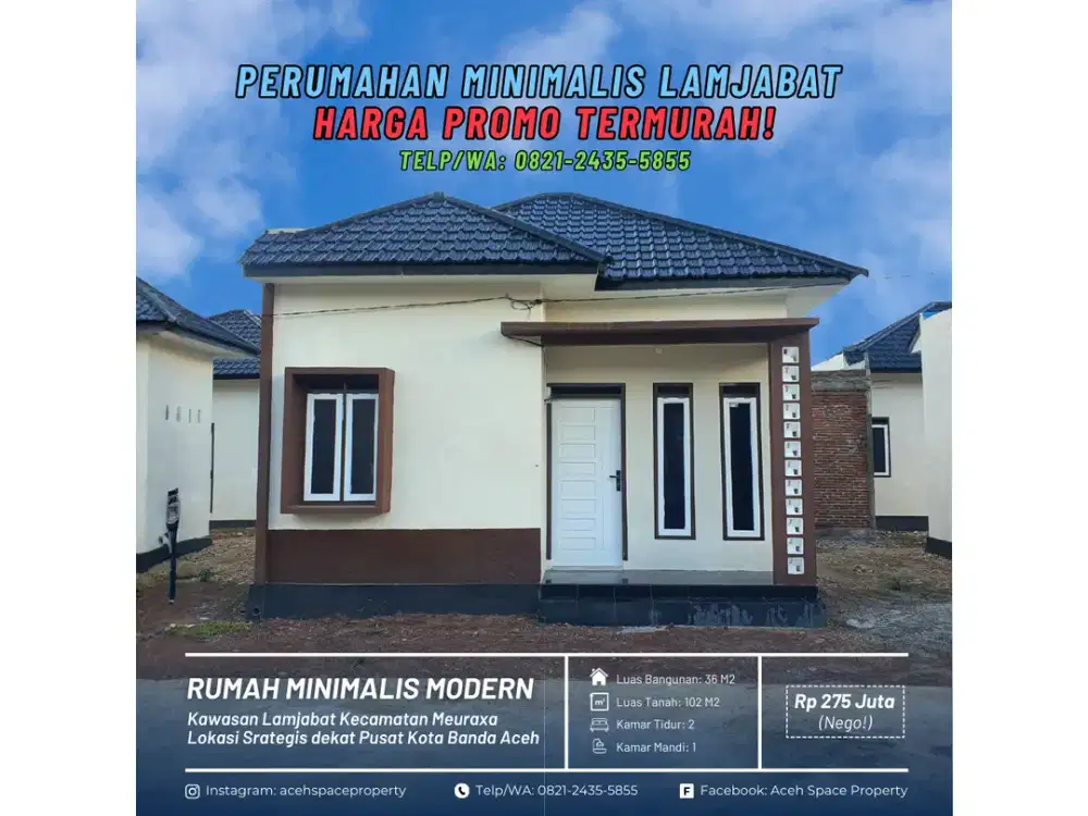 Dijual Rumah di Lamjabat Dekat Lapangan VAR Arena - Harga Promo Termurah!