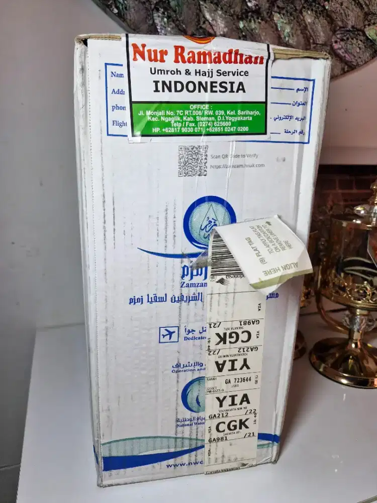 Air Zam zam asli arab saudi barcode Nomor Tag Bagasi: GA 72364