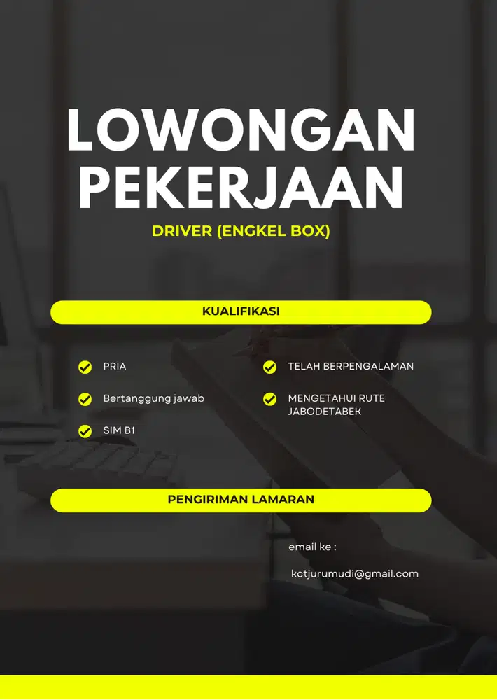 DIBUTUHKAN DRIVER ENGKEL BOX