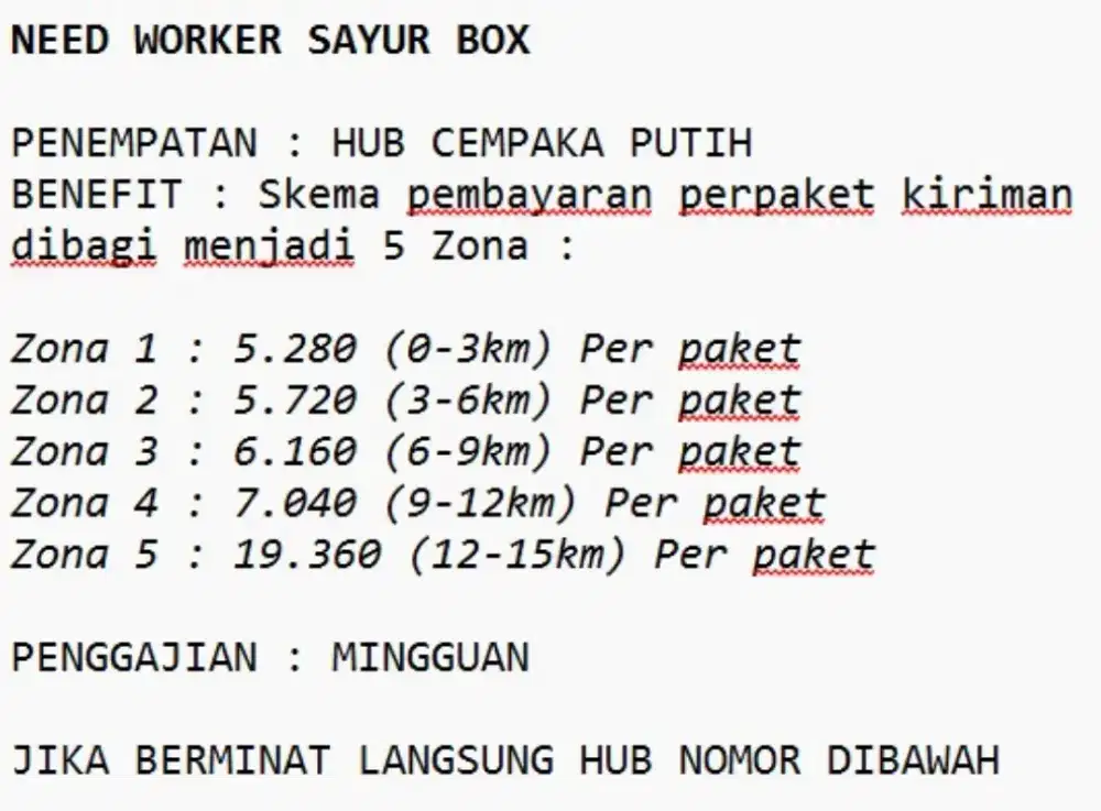 LOWONGAN KURIR SAYU BOX
