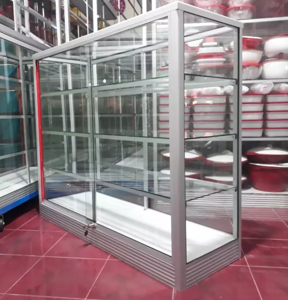 Etalase Panjang 1,2Mx1M Kondisi Baru