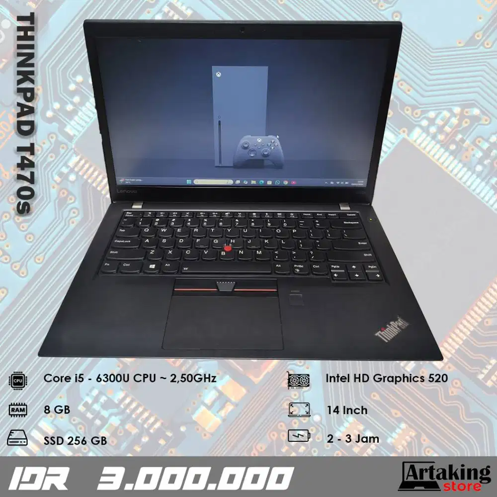 Lenovo Thinkpad T470s - Core i5 - Ram 8 GB - SSD 256 GB