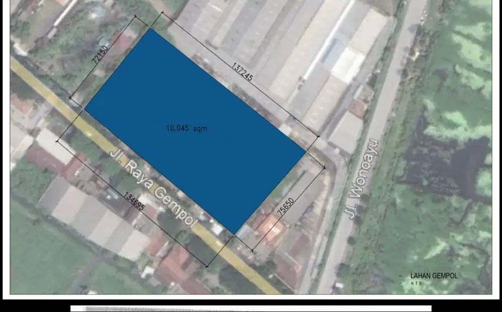 Dijual Tanah Zona Komersial Area Raya Gempol Cocok Buat Ruko & Gudang