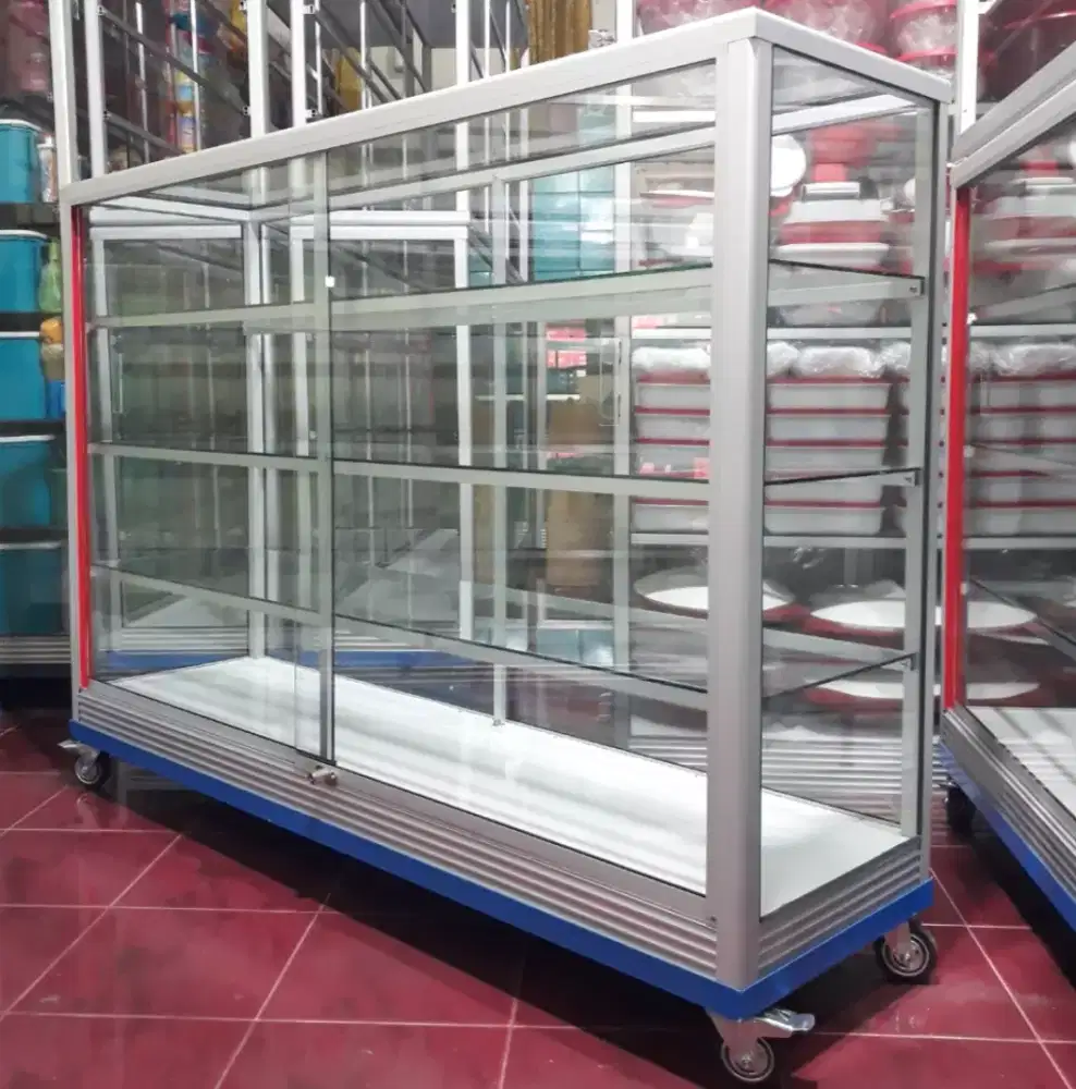 Etalase 1,5Mx1M Pakai Siku Besi + RODA BESAR Buat Warung
