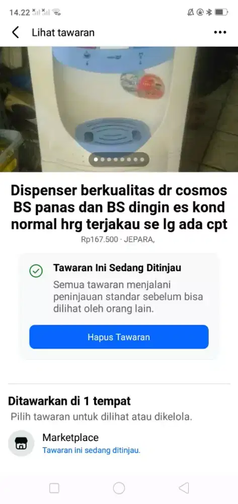 Dispenser cosmos brg berkualitas BS panas dan BS dingin normal MLS SKL