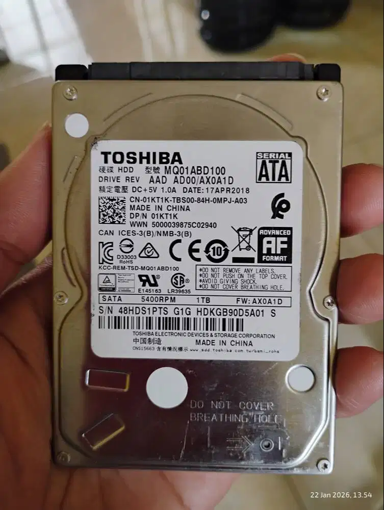 HDD internal laptop 2.5 Toshiba 1Tb/1000GB SATA