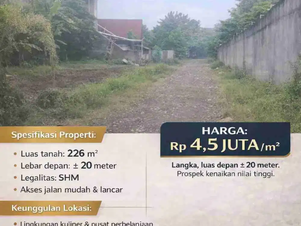 DIJUAL TANAH STRATEGIS – TIMUR JALAN RAYA TAJEM