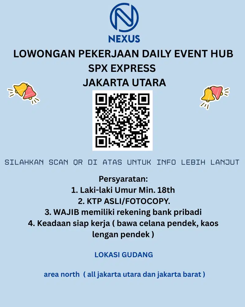 LOWONGAN KERJA HUB DW EVENT NORTH AREA