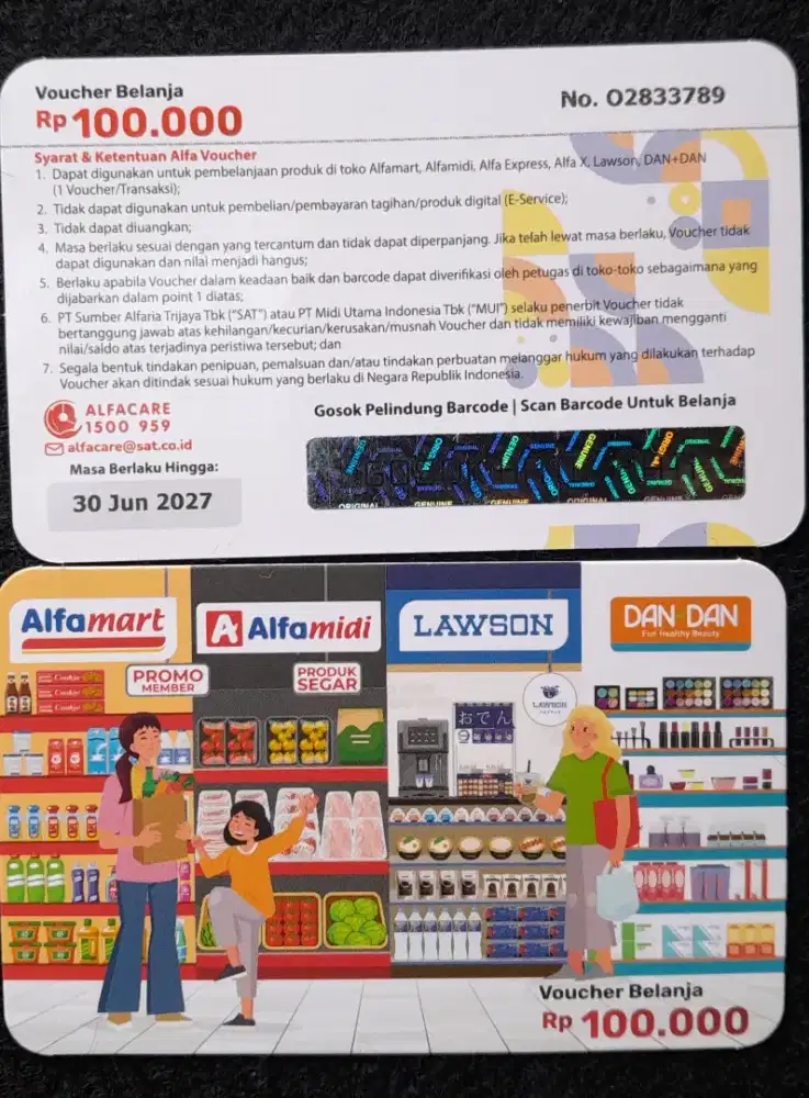 Jual Vocher Alfamart lawson & dandan