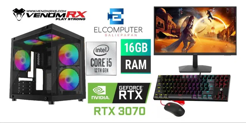 FULSET CPU GAMING HIGH SPEK [CORE i5 GEN12 - RTX 3070 8GB - DDR4 16GB